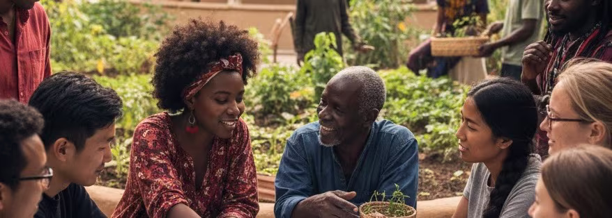 African elders and youth sharing wisdom — Core Values of AIIKS